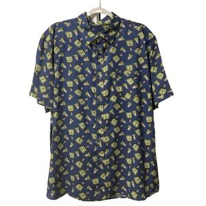 Age of Wisdom TEQUILA Blue Yellow Short Sleeve SSZ XXL/TTG button up shirt NWOT